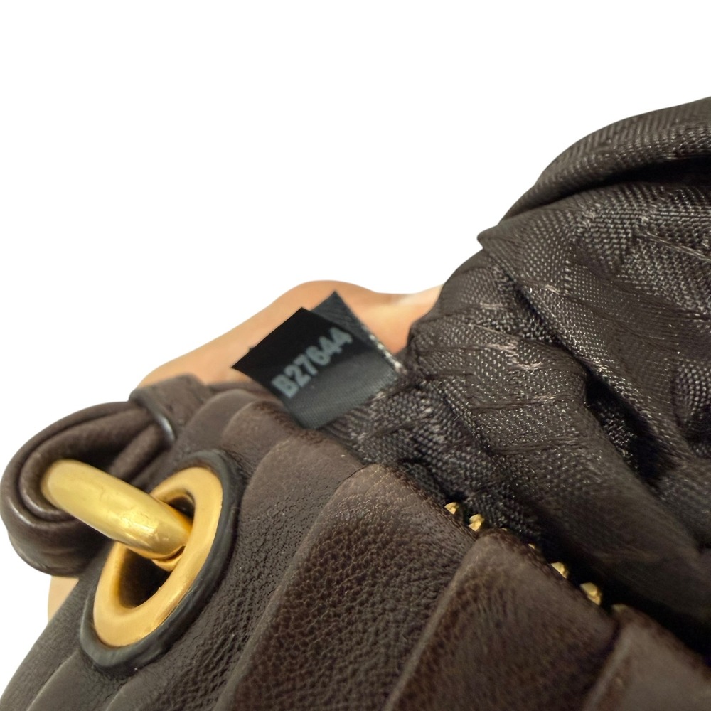 Cole Haan Brown Leather Pleated Tassel Shoulder‎ Bag Gold Hardware Hobo Handbag - Picture 11 of 11